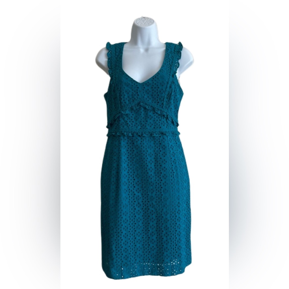 Lilly Pulitzer A-Line Cotton Eyelet Dress _ Teal